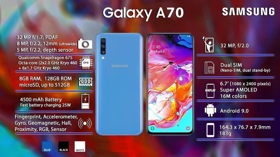 Samsung Galaxy A70 specificaties